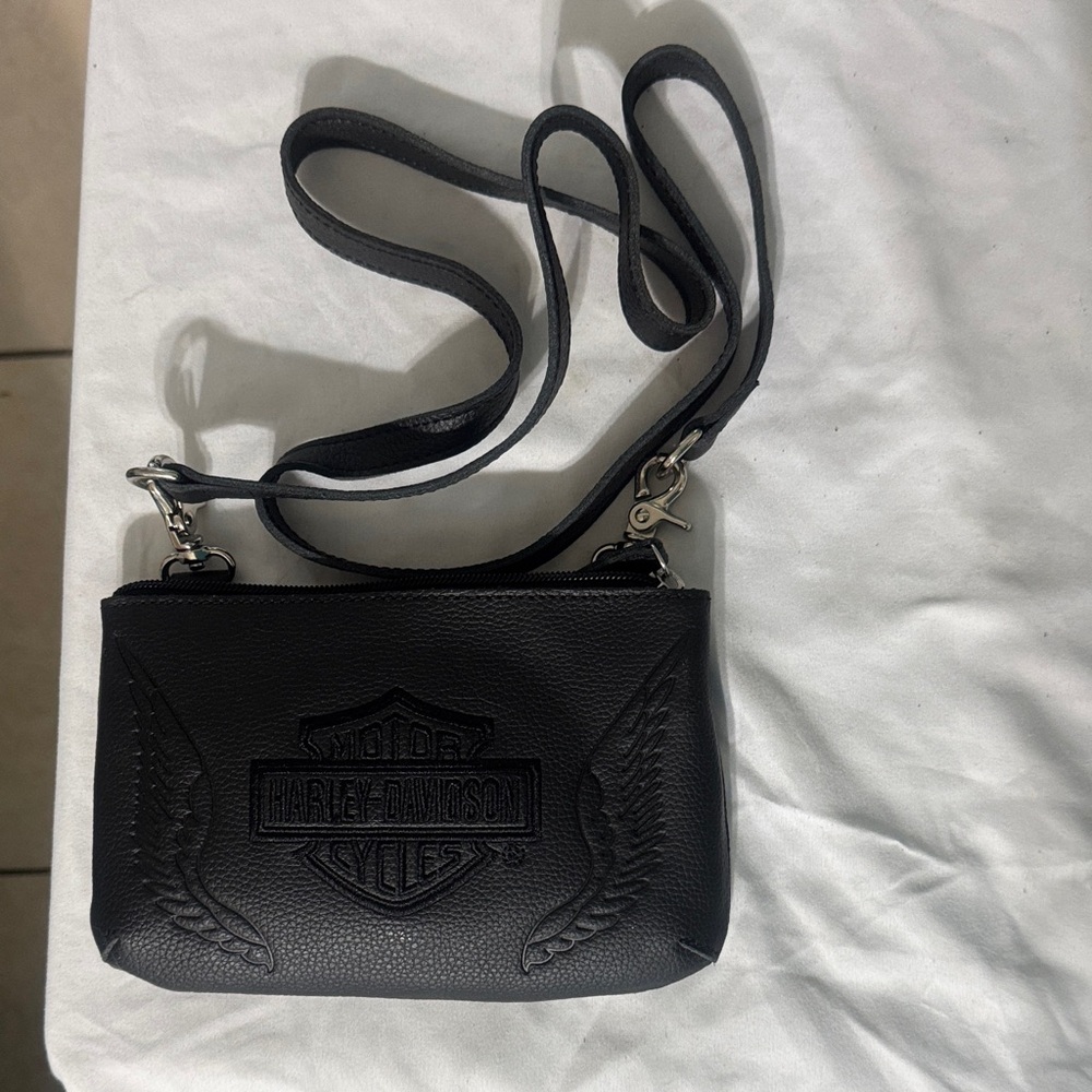 Harley-Davidson Embossed Black Crossbody Bag